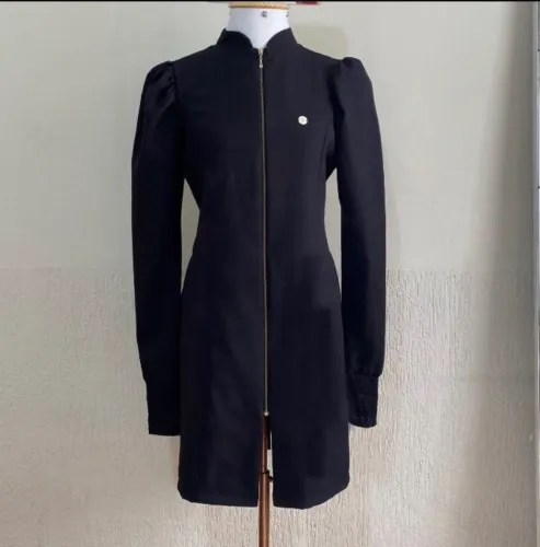 jaleco da marca jaleca preto mangas bufantes PP