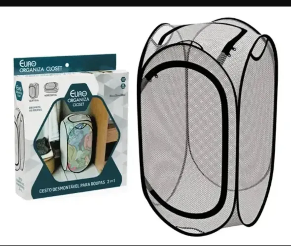 Cesto desmontável para roupas 2 em 1 euro organiza closet organizador de roupa suja