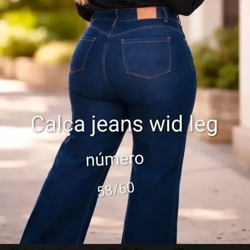 Calça jeans,plus size,azul escura número 58/60