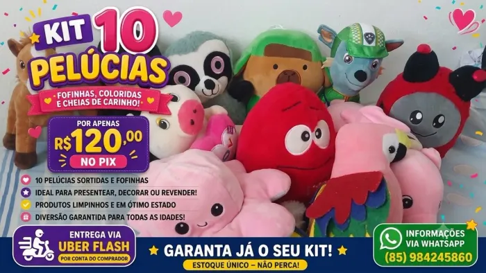 Kit 10 pelúcias