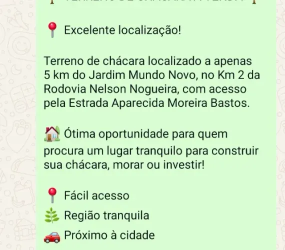 Terreno de chácara 