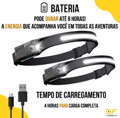 Lanterna de cabeça recarregavel