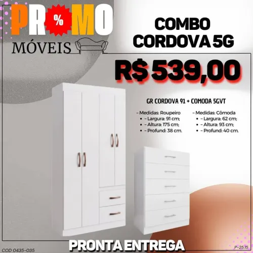 Combo solteiro guarda roupa e cômoda 