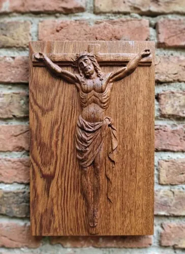 Quadro Cristo Crucificado em Madeira 
