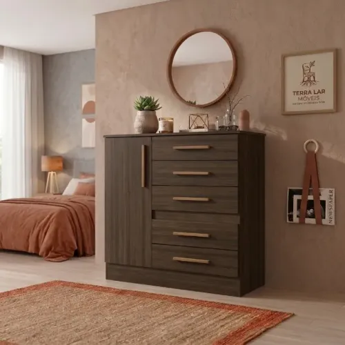 Cômoda 1 Porta e 5 Gavetas Advantage Batrol - Frete Grátis