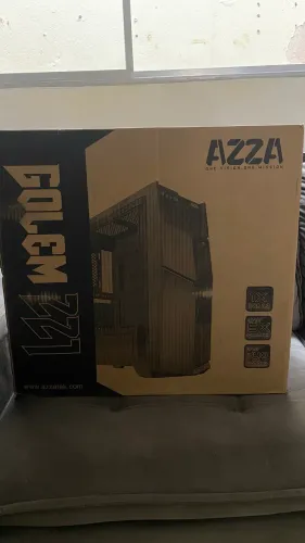 GABINETE GAMER AZZA GOLEM 221 LATERAL DE VIDRO LED VERMELHO PRETO, CSAZ-221G