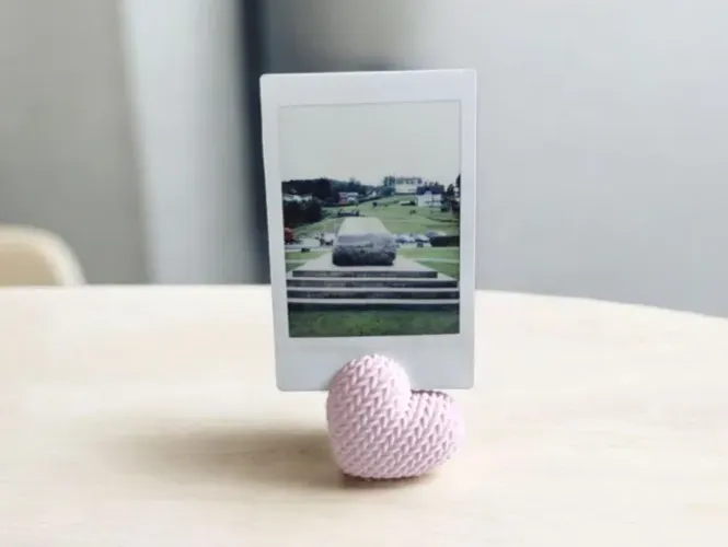 Suporte para foto Coração em Tricô dia dos namorados
