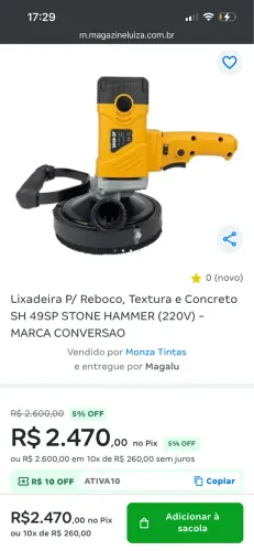 Fresadora lixadeira de textura e concreto stone hammer sh49