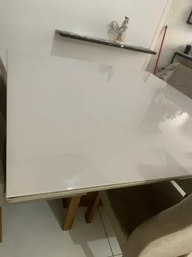 Mesa laca com vidro 8 lugares 