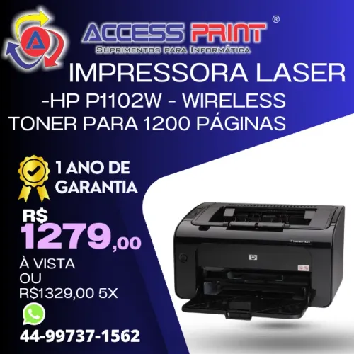 impressora wireless laser hp p1102w 1 ano de garantia