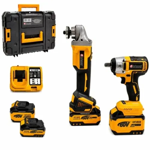 Kit Esmerilhadeira e Chave de Impacto Pneumática 60V
