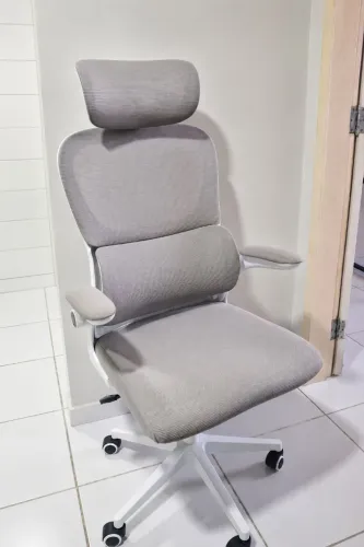 Cadeira ergonômica com apoio de cabeça - confortável e conservada