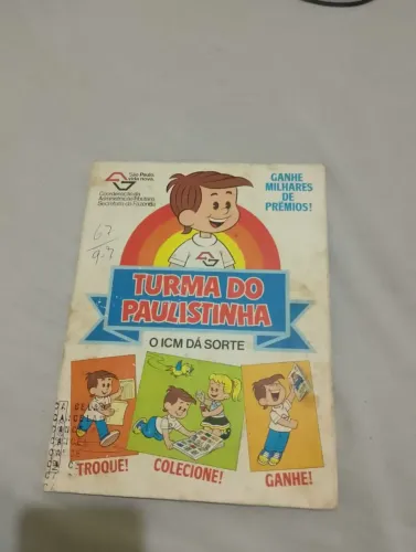 ÁLBUM DE FIGURINHAS TURMA DO PAULISTINHA COMPLETO E CARIMBADO EM ÓTIMO ESTADO DOS ANOS 80