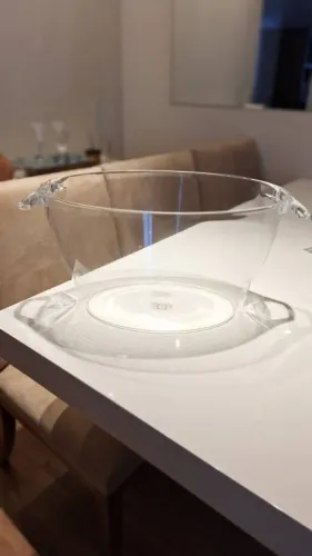 Balde de acrílico cristal para garrafas e gelo, 41 cm - NOVO, ENTREGA IMEDIATA
