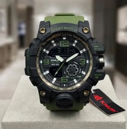 relogio esportivo masculino digital analogico kp-sw37 knup queima-verde