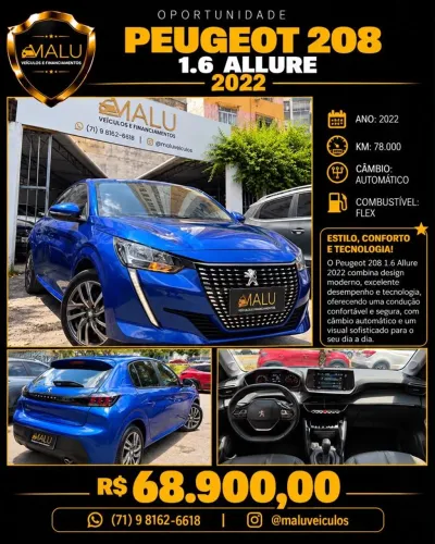 Peugeot 208 Allure 1.6 Flex 16V 5P Aut. 2022