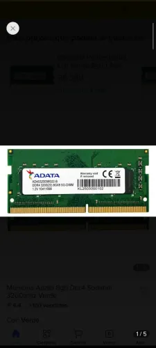 Memória DDR4 notebook 8GB 3200mhz