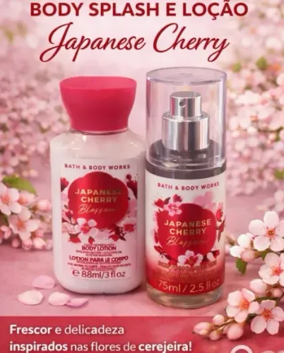 Bath & Body Works Japanese Cherry - Kit Body Splash e Loção