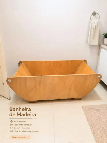 Banheira de madeira