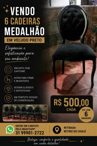 Cadeira medalhão Tenho 6