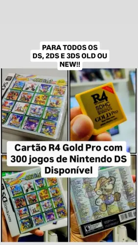Cartão R4 Gold Pro com 300 jogos para Nintendo DS ou 3Ds