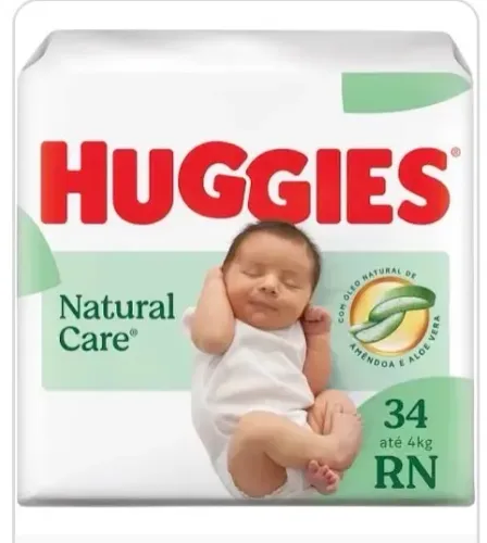 Kit 3 Fraldas Huggies Natural Care RN