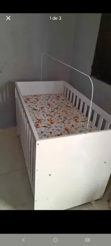 Berço+colchão+kit lençol de menina