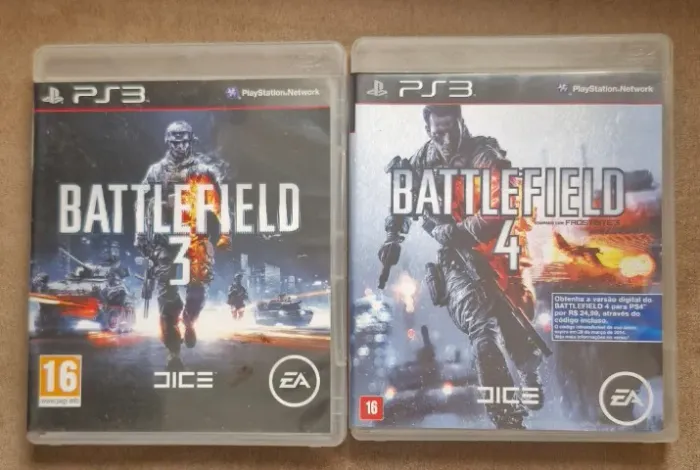 Coleção Jogos Battlefield 3 e 4 Playstation 3 PS3 (Faço olx pay)
