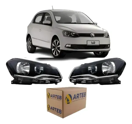 Par Farol Mascara Negra Gol, Voyage, Saveiro G6 2013 A 2016 Duplo Arteb