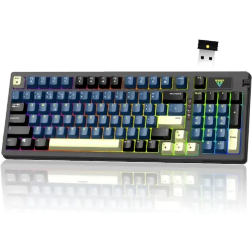 Teclado Mecânico Wireless Hivento G98, 2.4GHz/USB-C/BT5.0, RGB, Hot-Swappable, 4000mAh