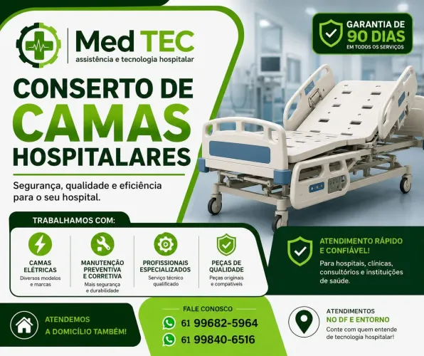 Conserto em camas articuladas hospitalares