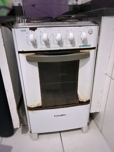 Fogão Esmaltec Caribe 4 Bocas com Forno e Tampo de Vidro