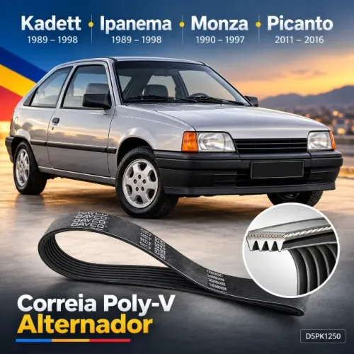 Correia Poly-V Alternador Kadett Monza Ipanema Picanto 1.0 D5PK1250 - Nova