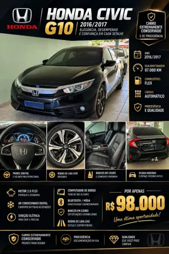 Honda Civic Sedan EXL 2.0 Flex 16V Aut.4p 2017