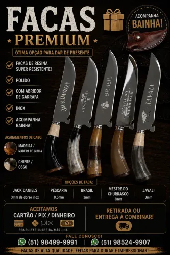 FACA PERSONALIZADA IDEAL PARA CHURRASCO