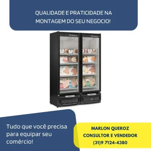 Freezer Vertical 2 Portas de Vidro Gelopar