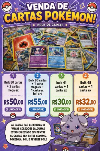 Bulk pokemon variado (não contém repetidas)