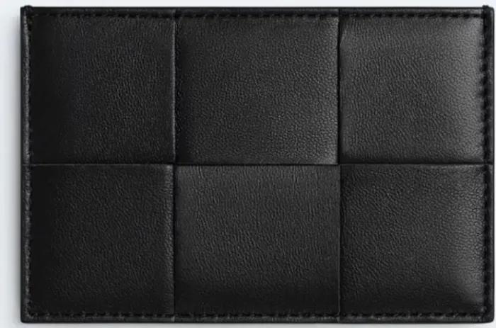 Carteira Bottega Veneta Original Couro Preta Intrecciato