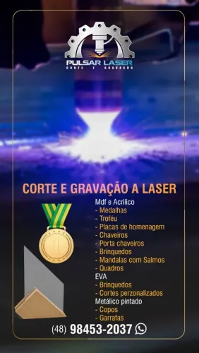 Serviços de corte e gravação a laser