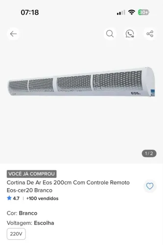Cortina de ar 200cm