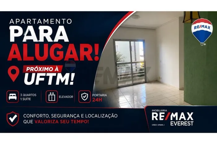 Excelente apartamento para locação próximo à UFTM no Centro de Uberaba