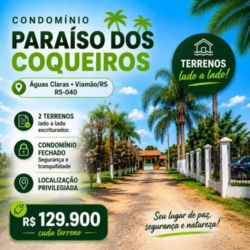 terrenos escriturados em condomínio Águas claras-viamão