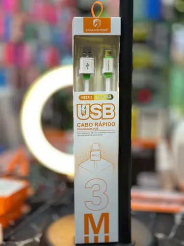 Cabos 3 MetrosTipo-C e Ios Turbo