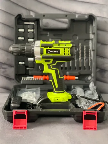 Parafusadeira/Furadeira Sem Fio Huahuo 26V + Maleta e Kit Completo | Nova