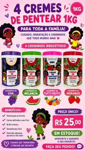 Melhor Creme de pentear finalizador 1kg cheirinhos