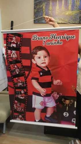 Painel de lona banner personalizado com foto do bebê para aniversário infantil