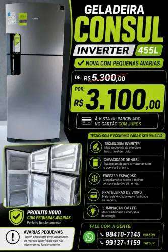 GELADEIRA NOVA CONSUL NO PRECINHO