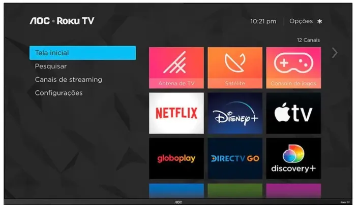 Smart TV 43" AOC Full HD com sistema Roku TV, Dolby Digital, 60 Hz Quad Core -