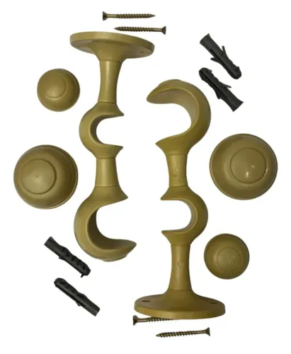 Par Suporte Duplo Reforçado Varão Cortina 28/19mm Pvc Marfim
