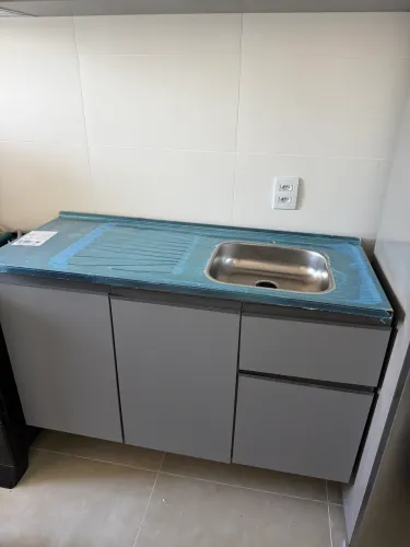 Pia Inox Com Cuba Direita 120cm Fabrinox, Com Furo